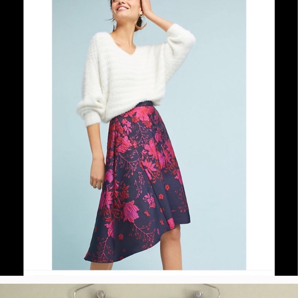 Eva Franco High Low Asymmetrical tapestry skirt